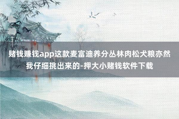 赌钱赚钱app这款麦富迪养分丛林肉松犬粮亦然我仔细挑出来的-押大小赌钱软件下载