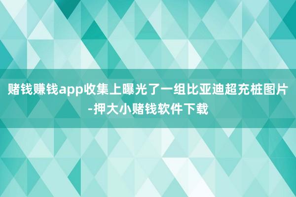 赌钱赚钱app收集上曝光了一组比亚迪超充桩图片-押大小赌钱软件下载