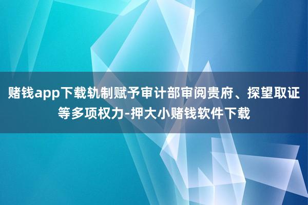 赌钱app下载轨制赋予审计部审阅贵府、探望取证等多项权力-押大小赌钱软件下载