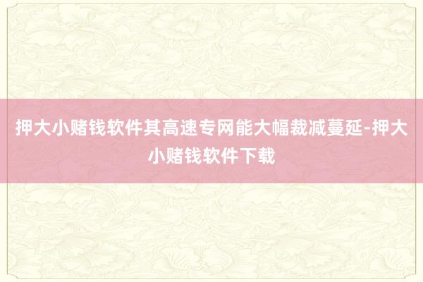 押大小赌钱软件其高速专网能大幅裁减蔓延-押大小赌钱软件下载