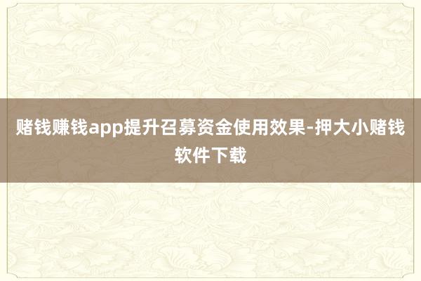 赌钱赚钱app提升召募资金使用效果-押大小赌钱软件下载